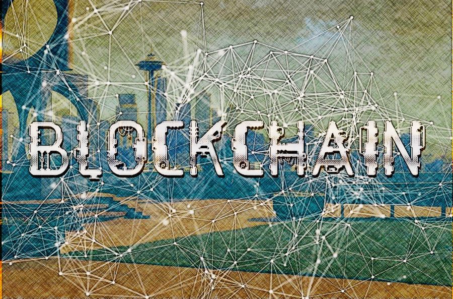 blockchain, gigant, síť, město, city, ledger