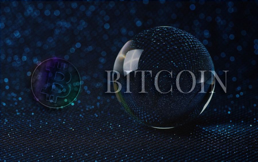 křišťálová koule, bitcoin, btc, mince, kulatý