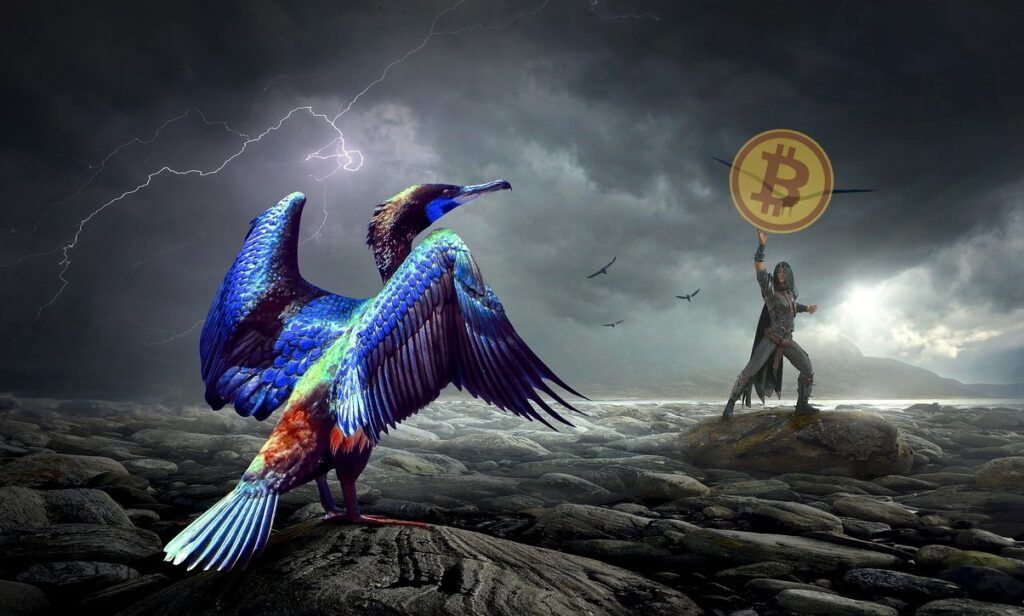Bitcoin, phoenix, fantasy, btc, dark,
