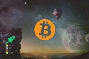 FOMO, bull, parabolický, růst, bitcoin, moon, růst, up, sky, fantasy