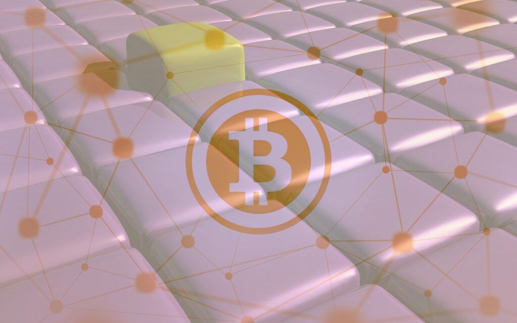 Bitcoin, síť, blockchain, btc, bloky, logo, cubes, decentralizace, nody, uzly, uzlů