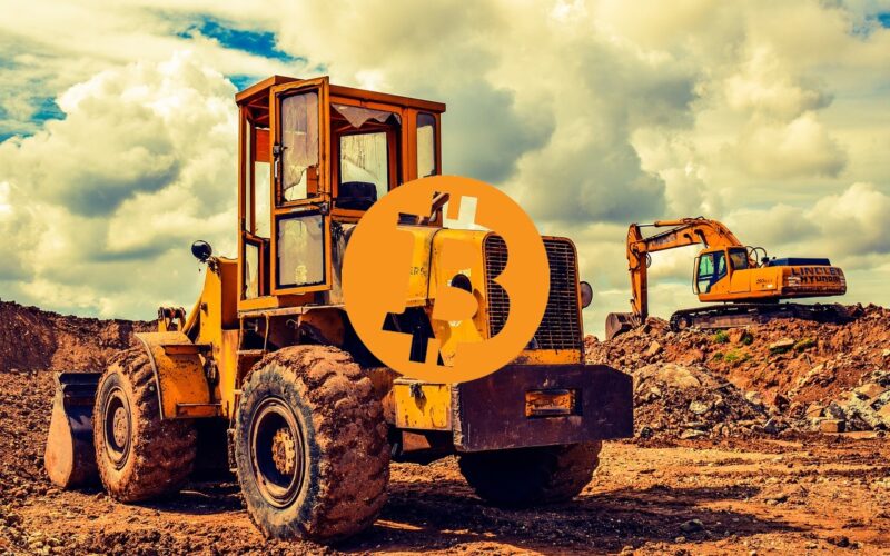 bitcoin, btc, buldozer, silný, mocný, obloha,