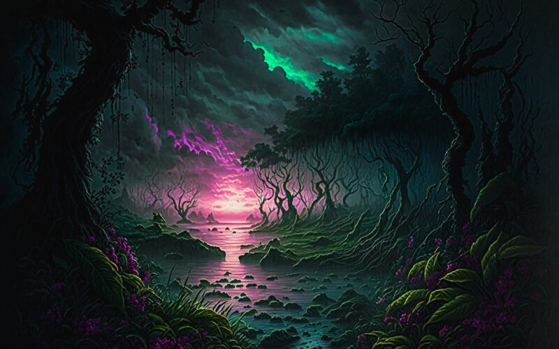 ai, ui, krajina, temný