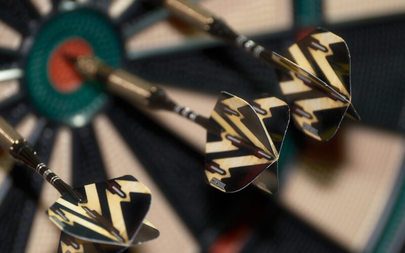 terč, cíl, predikce, analýza, šipky, tři, trefa