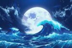 ai, moon, tsunami, moře, oceán, vlna, odliv, příliv,