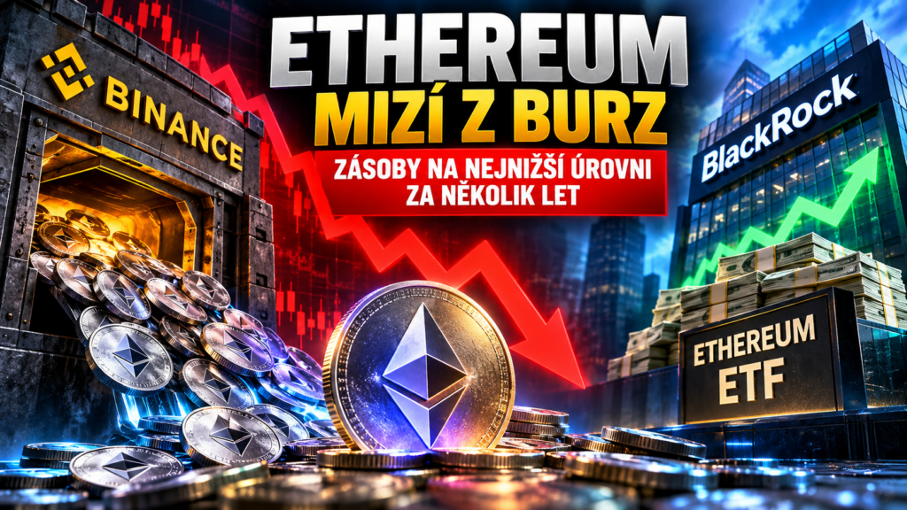 Na burzách dochází Ethereum! Investoři stáhli přes 6,3 milionu ETH